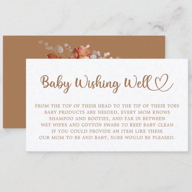 Floral Baby Shower, Wishing Well, Enclosure Card (Creator Uploaded)