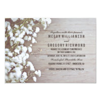 Floral- Baby's Breath Rustic Summer Simple Wedding Card