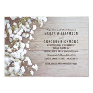 Floral- Baby's Breath Rustic Summer Simple Wedding Invitation