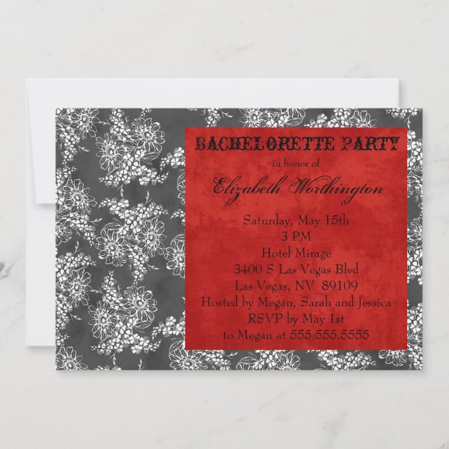 Floral Bachelorette Party Invitation (Front)