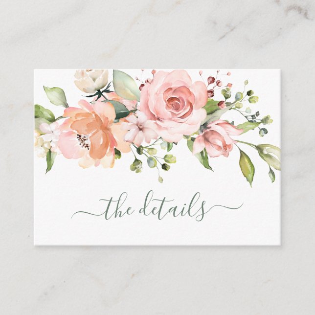 Floral Bachelorette weekend itinerary details Card (Front)