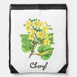 Floral Back To School Drawstring Bag