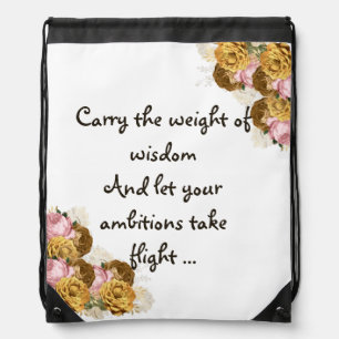 Floral Back To School Drawstring Bag