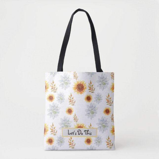 Floral Back To School Tote Bag (Front)