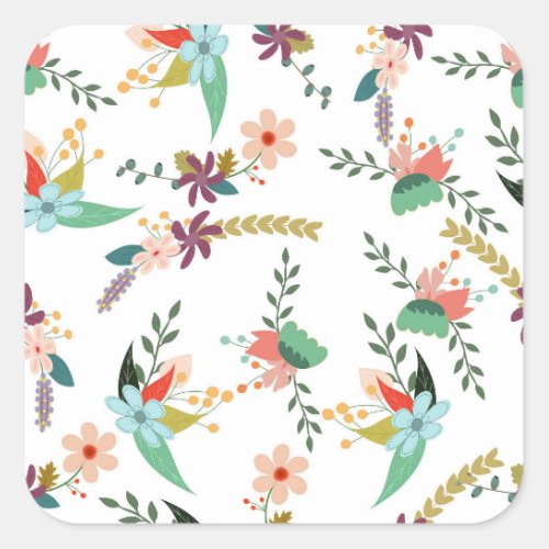 floral_backdrop_pattern_flower square sticker
