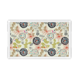 Floral background 2 acrylic tray