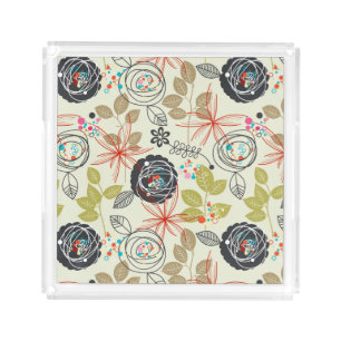 Floral background 2 acrylic tray