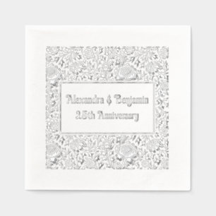 Floral Background #2 Any Occasion 50th Anniversary Foil Napkins