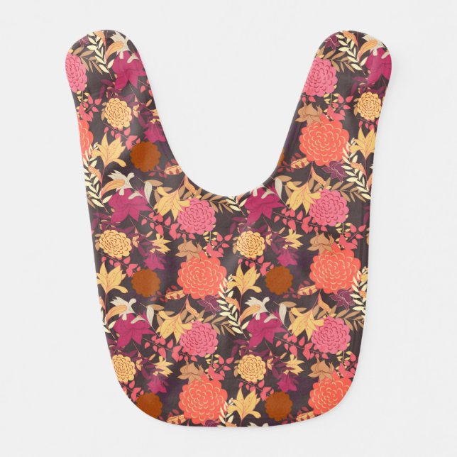 Floral background 2 baby bib (Front)