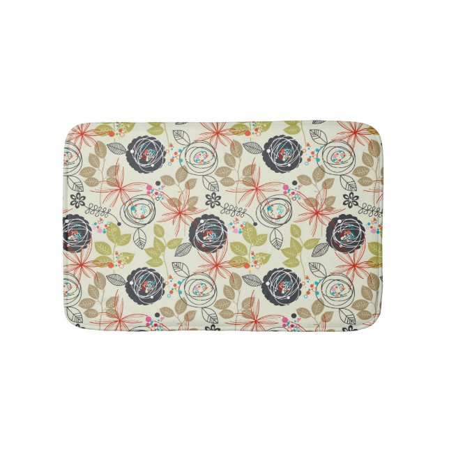 Floral background 2 bathroom mat (Front)