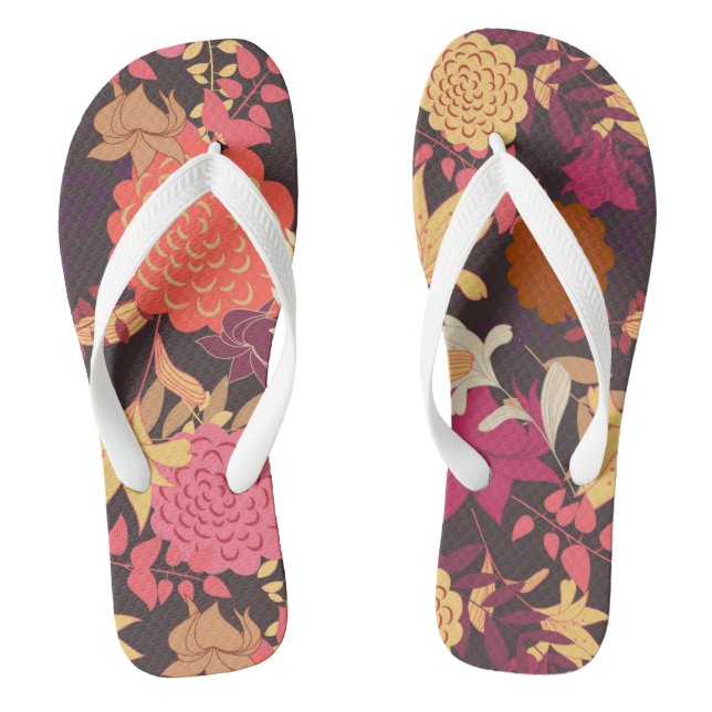 Floral background 2 flip flops (Footbed)
