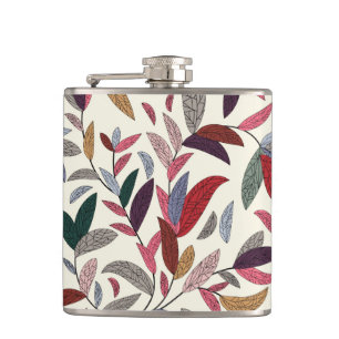 Floral background 2 hip flask