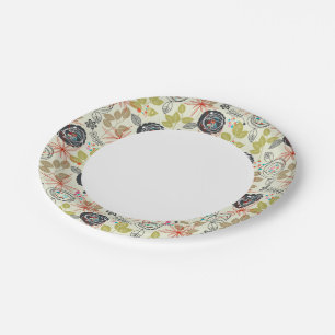 Floral background 2 paper plates