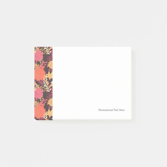 Floral background 2 post-it notes (Front)