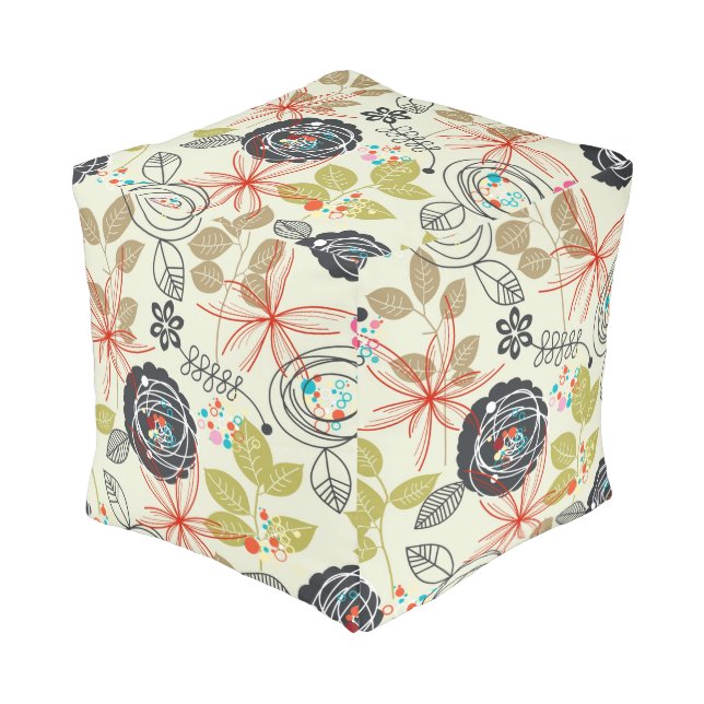 Floral background 2 pouf (Angled Front)
