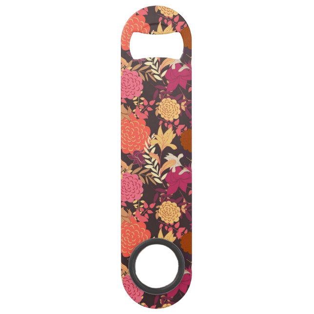 Floral background 2 speed bottle opener (Front)