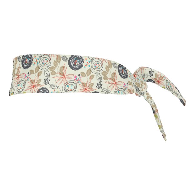 Floral background 2 tie headband (Rotate 90)