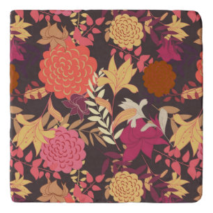 Floral background 2 trivet