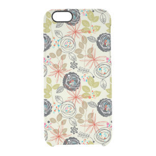 Floral background 2 clear iPhone 6/6S case