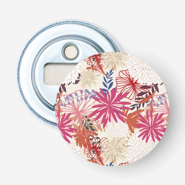Floral background 3 bottle opener (Front)