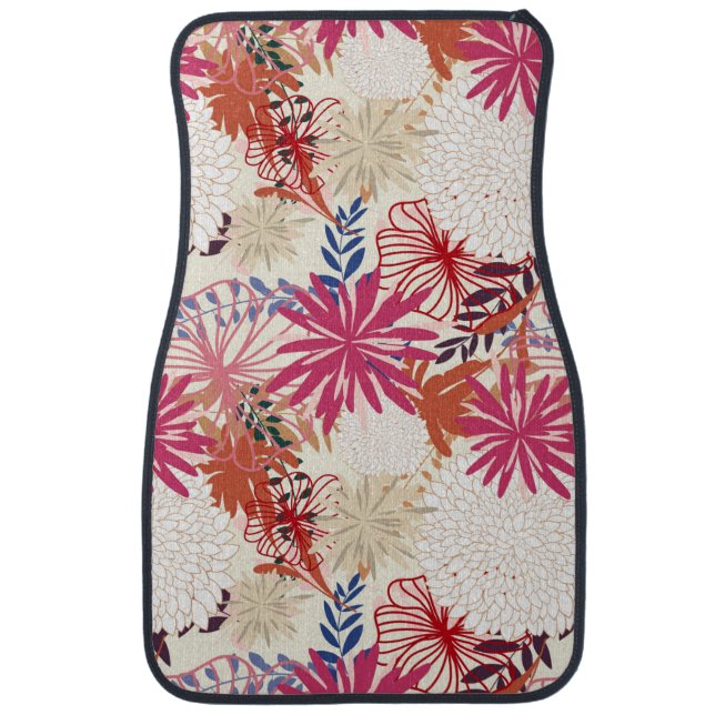 Floral background 3 car mat (Front)