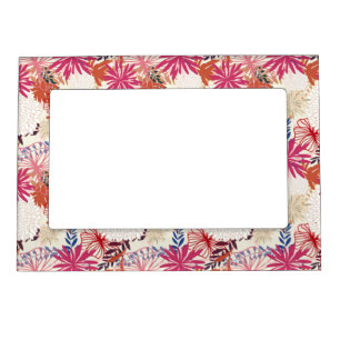 Floral background 3 magnetic photo frame