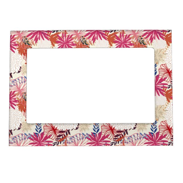 Floral background 3 magnetic photo frame (Front)