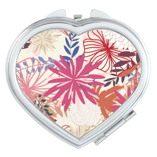 Floral background 3 makeup mirror (Front)