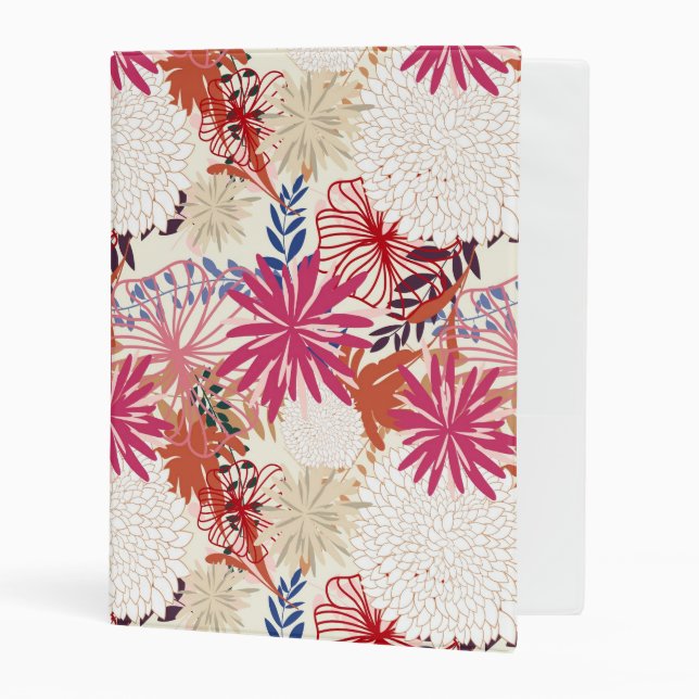 Floral background 3 mini binder (Front/Inside)