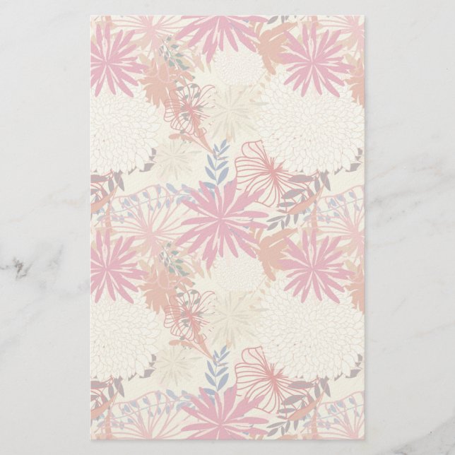 Floral background 3 stationery (Front)