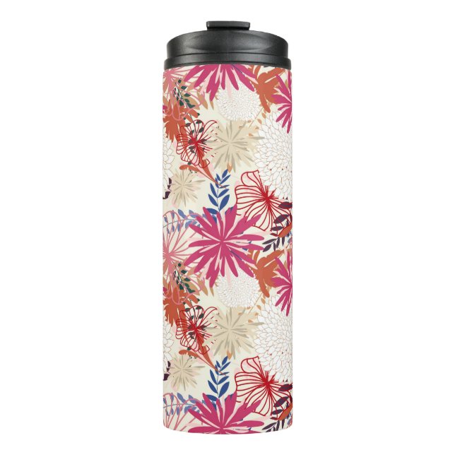 Floral background 3 thermal tumbler (Front)