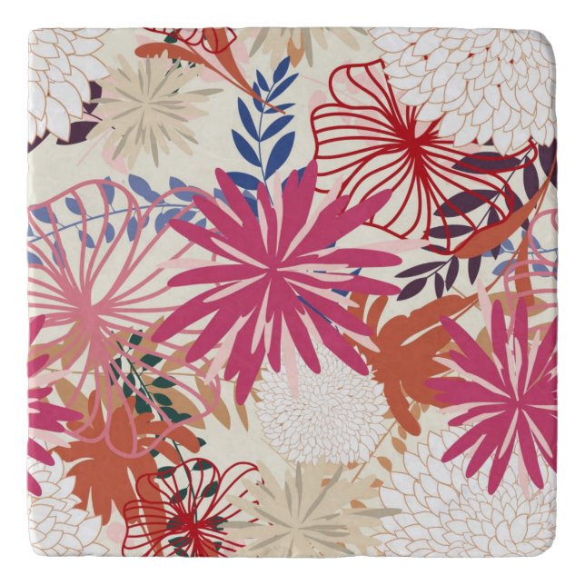 Floral background 3 trivet (Front)