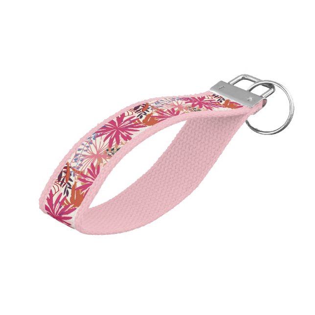Floral background 3 wrist keychain (Angled Up)