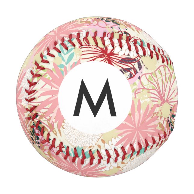 Floral background 4 baseball (Front Left)
