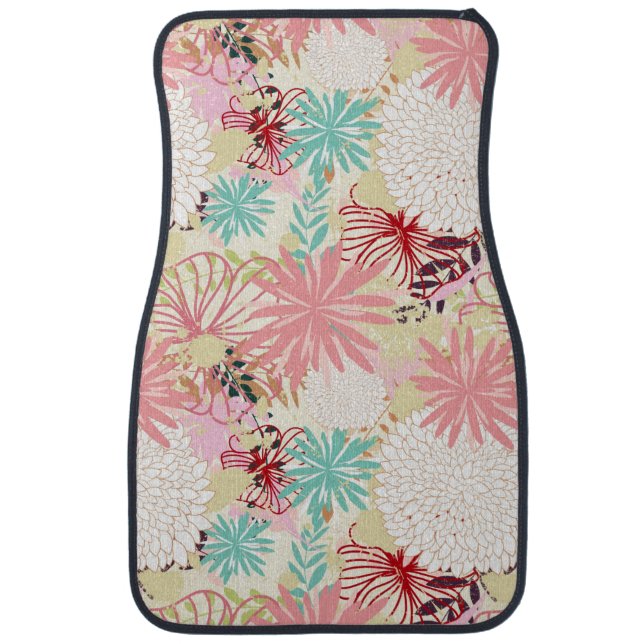 Floral background 4 car floor mat (Front)