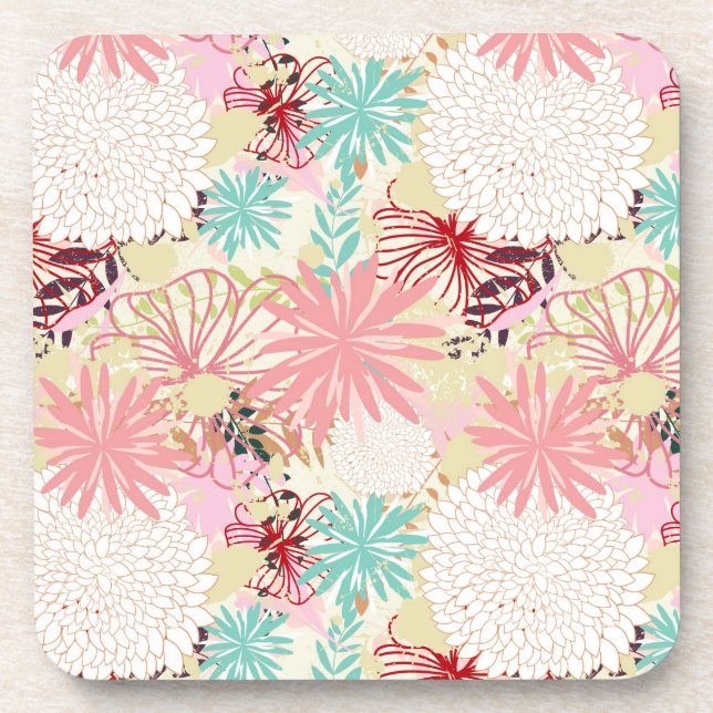 Floral background 4 coaster (Front)