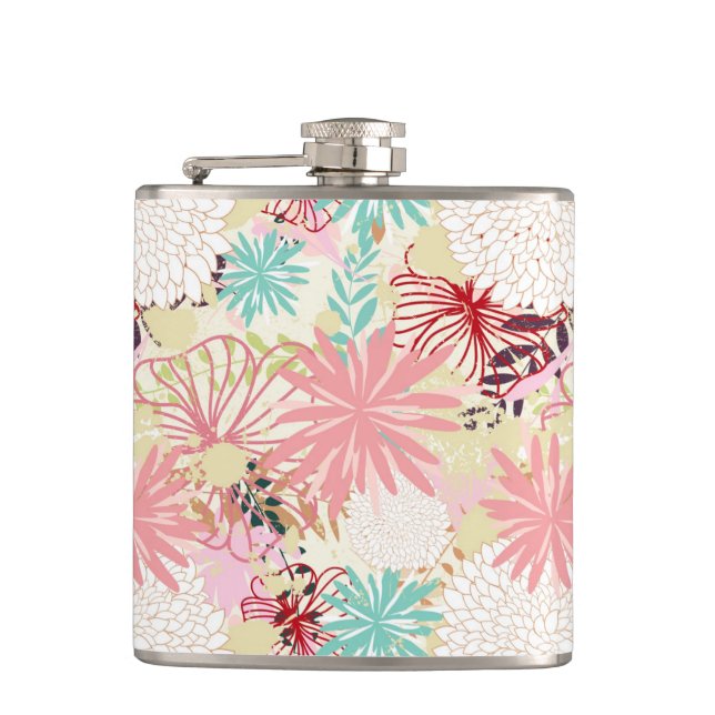 Floral background 4 flask (Front)
