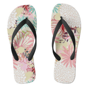 Floral background 4 flip flops