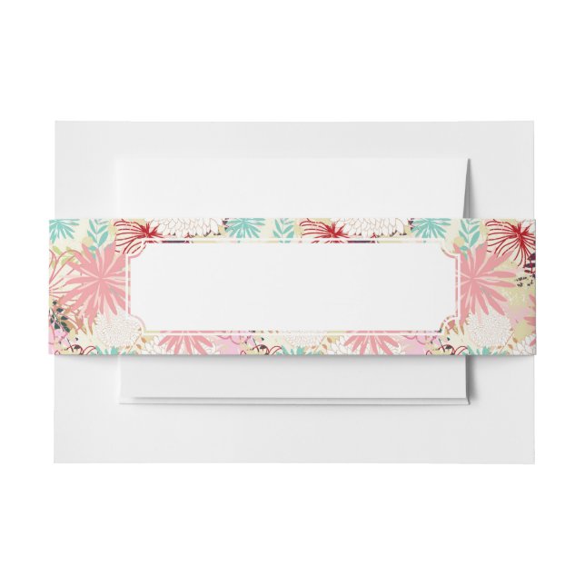 Floral background 4 invitation belly band (Front Example)