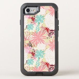 Floral background 4 OtterBox defender iPhone SE/8/7 case