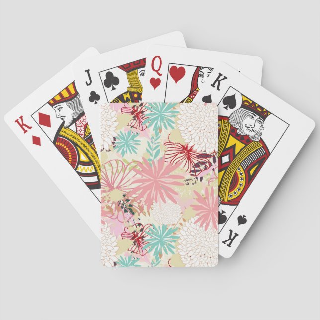 Floral background 4 poker cards (Back)