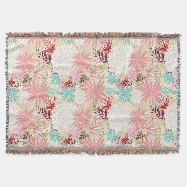 Floral background 4 throw blanket (Front)