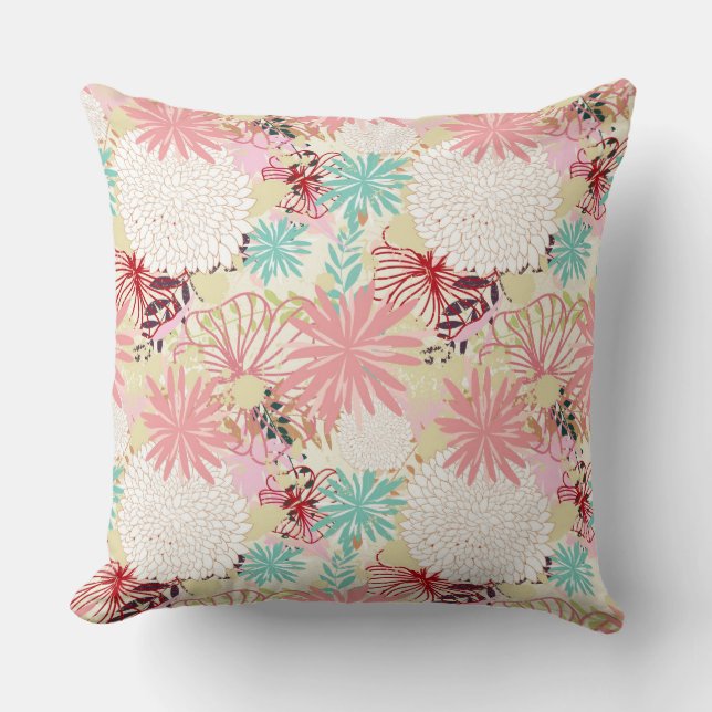 Floral background 4 throw pillow (Front)