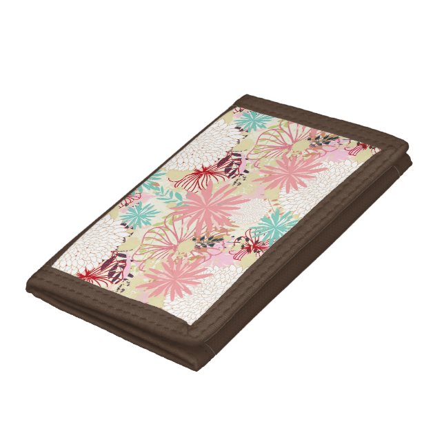 Floral background 4 tri-fold wallet (Bottom)