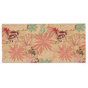 Floral background 4 wood USB flash drive