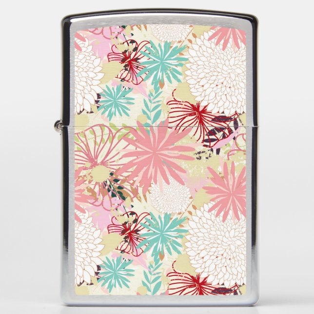Floral background 4 zippo lighter (Front)