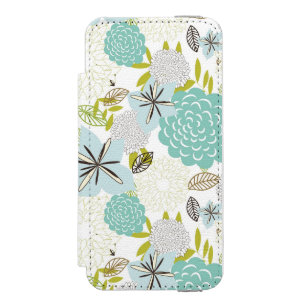 Floral background 5 iPhone SE/5/5s wallet case