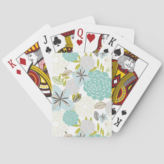 Floral background 5 poker cards (Back)