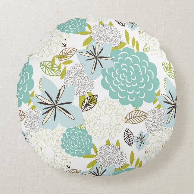 Floral background 5 round pillow (Front)