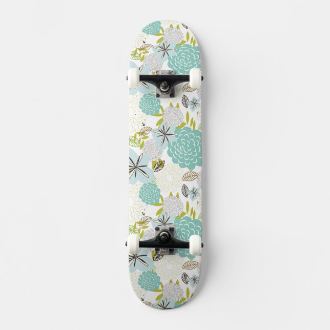 Floral background 5 skateboard deck (Front)